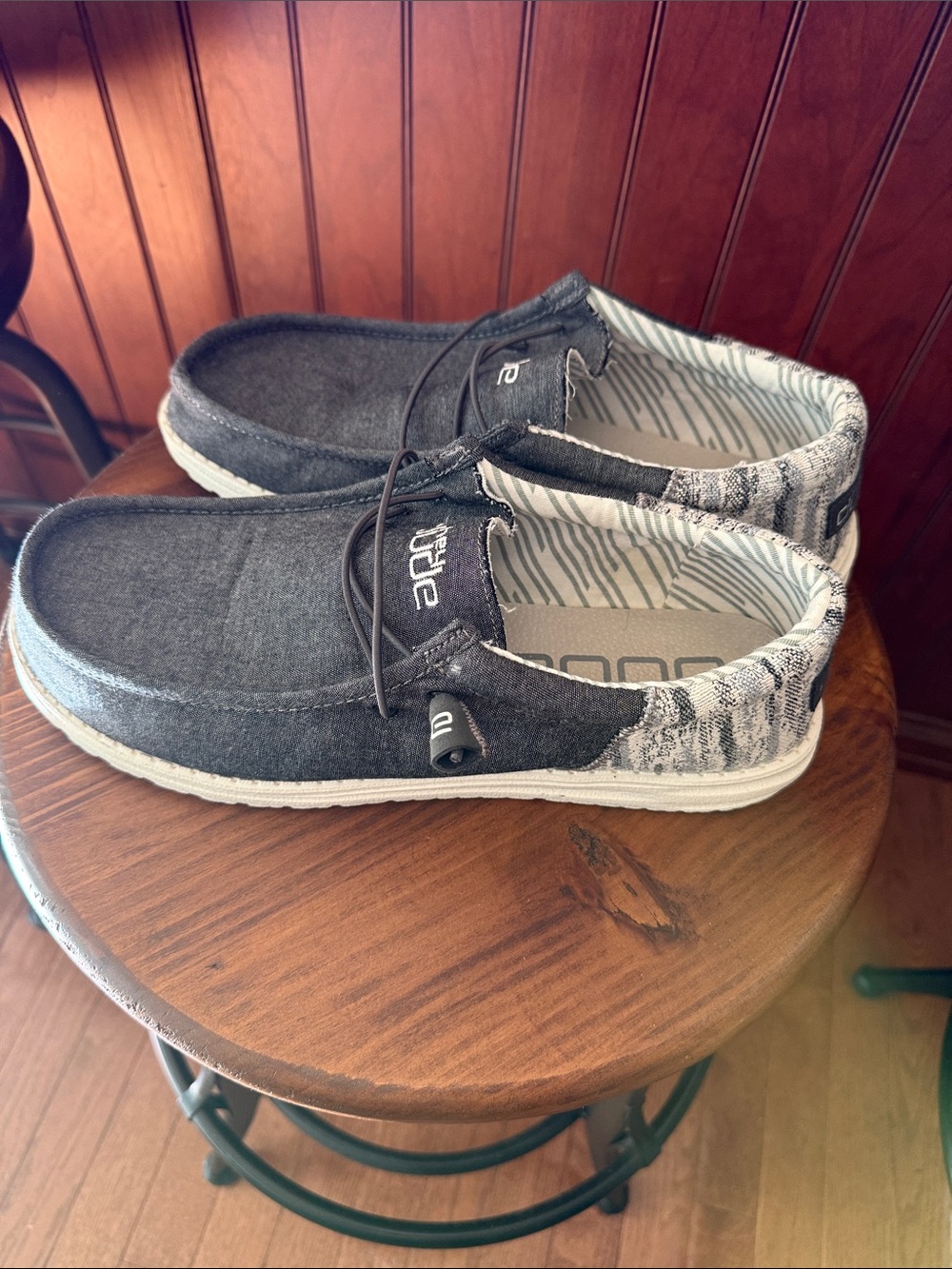 Hey Dude Men's Slip-On Loafers in Charcoal Gray